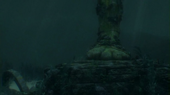 submerged statue