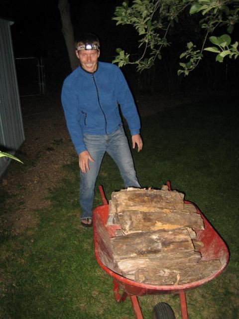 uncle kenny totes some wood